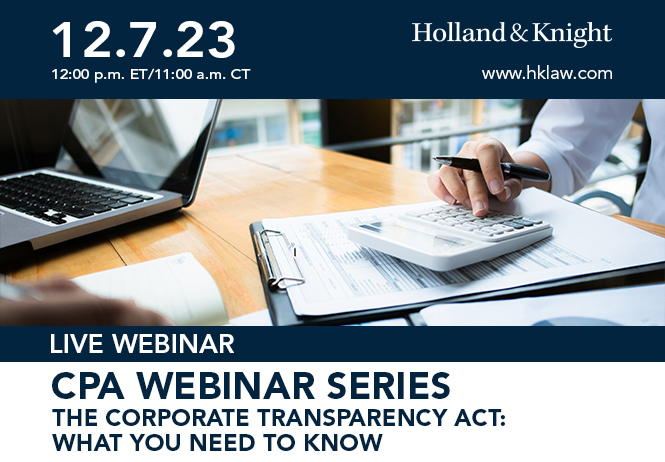 CPA Webinar Series: The Corporate Transparency Act